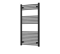 Heated Curved Black Towel Rail - For Luxurious Bathrooms - Efficient Towel Warmer & Storage Rack - Bathroom Radiator Towel Rail with Stylish Towel Holder - Easy Installation - H1200mm x W600mm