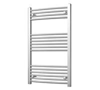 Heated Curved Chrome Towel Rail - For Luxurious Bathrooms - Efficient Towel Warmer & Storage Rack - Bathroom Radiator Towel Rail with Stylish Towel Holder - Easy Installation - H1000mm x W600mm