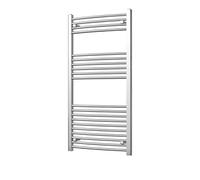 Heated Curved Chrome Towel Rail - For Luxurious Bathrooms - Efficient Towel Warmer & Storage Rack - Bathroom Radiator Towel Rail with Stylish Towel Holder - Easy Installation - H1200mm x W600mm