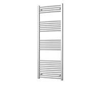 Heated Curved Chrome Towel Rail - For Luxurious Bathrooms - Efficient Towel Warmer & Storage Rack - Bathroom Radiator Towel Rail with Stylish Towel Holder - Easy Installation - H1600mm x W600mm