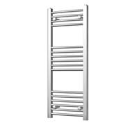 Heated Curved Chrome Towel Rail - For Luxurious Bathrooms - Efficient Towel Warmer & Storage Rack - Bathroom Radiator Towel Rail with Stylish Towel Holder - Easy Installation - H1000mm x W400mm