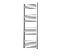 Heated Curved Chrome Towel Rail - For Luxurious Bathrooms - Efficient Towel Warmer & Storage Rack - Bathroom Radiator Towel Rail with Stylish Towel Holder - Easy Installation - H1400mm x W500mm
