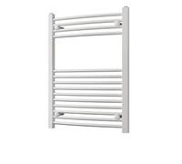 Heated Curved White Towel Rail - For Luxurious Bathrooms - Efficient Towel Warmer & Storage Rack - Bathroom Radiator Towel Rail with Stylish Towel Holder - Easy Installation - H800mm x W600mm