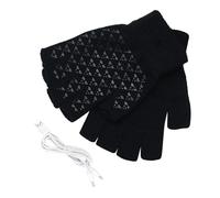 Heated Cycling Gloves,Heated Half Finger Gloves - Mens USB Heating Half Finger Knitting Gloves,Heated Work Gloves for Outdoor Sports,Cycling,Daily Commute
