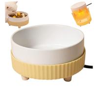 Heated Dog Bowl, 350ML Heated Water Bowl for Dogs, Pet Provide Drinkable Water in Winter, Thermal for Dog Cat Rabbit Chicken Duck Squirrel Yellow Base, Pet