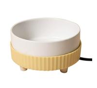 Heated Dog Bowl, 350ML Heated Water Bowl for Dogs, Pet Provide Drinkable Water in Winter, Thermal for Dog Cat Rabbit Chicken Duck Squirrel Yellow Base