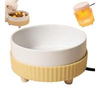 Heated Dog Bowl, 350ML Heated Water Bowl for Dogs, Pet Provide Drinkable Water in Winter, Thermal for Dog Cat Rabbit Chicken Duck Squirrel Yellow Base, Home Décor