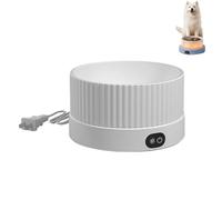 Heated Dog Bowl, Heated Water Bowl for Dogs, Heated Pet Bowl Provide Drinkable Water in Winter, Thermal Bowl for Dog Cat Rabbit Chicken Duck Squirrel Heated Water Bowl Heated Cat (White)