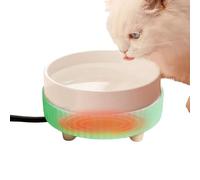 Heated Dog Bowl: USB Rechargeable Silent Heating Dish, Animal Beverage Dispensing Unit, Quiet Temperature Control Settings With D Design Pattern