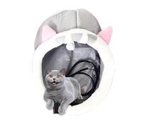 Heated Dog Cave: 15 lbs Heated Cat Bed, 28cm USB Heating Cat Warmer, Detachable Polyester Dog House Heater with Protector