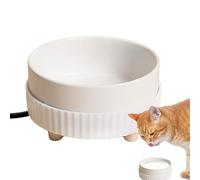 Heated Dog Water Bowl | Thermostatic Cat Heating Bowl - Noiseless Ceramic Water Cat Fountain, Heating Animal Drinking | for Cats, Dogs, Puppy, Low Consumption