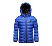 Heated Down Jacket for Boys Girls UK Sale Clearance, 3 Heating Zones Hooded Heated Coat USB Charging Electric Body Warmer Kids Heated Jackets Waterproof Windproof Heated Outwear for 4-15 Years