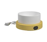 Heated Drinking Bowl for Pets with Three Heat Settings, Ceramic Outdoor Container Against Frost, Non-Slip Leak Protection, Automatic Temperature Control for Dogs, Cats in the Cold (Yellow, 13 cm)