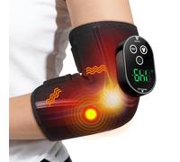 Heated Elbow Brace with Vibration Massage, 5 Heat Levels & 3 Vibration Modes, Electric Heating Pad Wrap for Tennis & Golfers Elbow, Tendonitis, Arthritis, Arm Joint Pain Relief Support - Men & Women