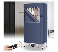 Heated Electric Dryer, Intelligent Constant Temperature Remote Control Clothes Drying Rack Electric, Foldable Large Space Electric Airer Clothes Dryer for Home Use,Blue