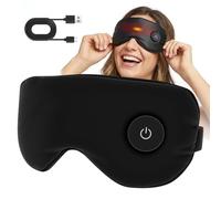 Heated Eye Mask, 3 Heat Levels Cordless Heated Eye Mask, 23x9.5cm Cordless Eyes Masks with Adjustable Strap and Graphene Heating for Sleep, Meditation, Travel
