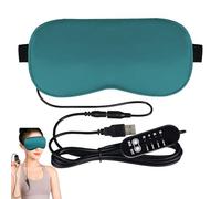 Heated Eye Mask - 5 Level Graphene Patch | Moxa Silk Compress - Adjustable USB Heater - Soft Light Blocking Design Relieves Dark Circles, Puffiness & Pain
