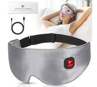 Heated Eye Mask Cordeless, Warm Compress for Eyes, Washable Heated Eye Masks for Dry Eyes, with 3 Temperature Modes & Auto Shut-Off for Sleep, Stye Blepharitis Chalazion MGD (Grey)