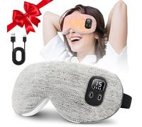 Heated Eye Mask, Cordless Rechargeable Eye Compress, Eye Relief, Improved Sleep, Washable Eye Mask, 4 Heat Levels, 4-Level Timing - Gray