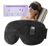 Heated Eye Mask Cordless - Rechargeable Silk Warm Eye Compress with Blackout Design, Eye Heat Mask with Adjustable Heat, Washable Cover, Sleep Mask Gift for Women Men Thermal Pillows