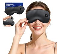 Heated Eye Mask, Cordless Warm Eye Compress, 3 Heat Levels (Black)