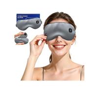 Heated Eye Mask, Cordless Warm Eye Compress, 3 Heat Levels (Gray)