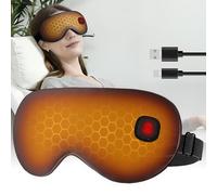 Heated Eye Mask Cordless Warm Eye Mask for Dry Eyes 2 Heat Levels Rechargeable with Adjustable Strap Gifts for Women Men Soft and Warm Eye Compress for Sleeping Meditation Travel (Black)