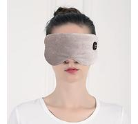 Heated Eye Mask, Deckpro Steam Warm Compress Therapy Cordless USB Rechargeable Sleep Mask with Adjustable Strap Silk Traveling Eye Mask for Dark Circles, Puffiness and Eye Fatigue Gray