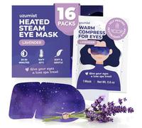 Heated Eye Mask For Dry Eyes - 16pcs Self Heating Steam Eye Mask - Warm Compress For Eyes - Warming & Ready To Use For Sleep & Relaxation - On-The-Go Warm Eye Compress For Dry Eyes Travel Essentials