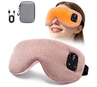 Heated Eye Mask for Dry Eyes, Cordless Rechargeable Eye Masks Warm Eye Compress, Warming Eye Mask, Eye Heat Mask for Dry Eyes, Warm Compress for Eyes, 3-Level Temperature & Timer, Storage Case