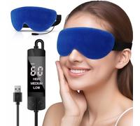 Heated Eye Mask for Dry Eyes, USB Electric Warm Eye Compress Heat Eye Masks with Temperature&Timer Control, Eye Heating Pad for Dry Eyes, Stye Treatment, Chalazion, Blepharitis, MGD, Puffy