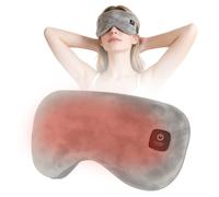 Heated Eye Mask, Heated Eye Mask for Dry Eyes, Rechargeable Detachable Warm Eye Mask with Adjustable Temperature, Ice Silk Velvet Material for Eye Strain Relief, Sleep Aid Gift for Birthday Christmas