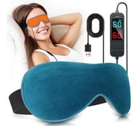Heated Eye Mask, Heated Eye Mask Warming for Blepharitis and Dry Eyes Treatment & Styes - Against Dark Circles - 20 Temperature Settings, 5-99 Min Timer - Cotton, Turquoise Blue