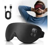 Heated Eye Mask, Light Blocking Warming Eye Mask for Dry Eyes, Rechargeable Sleep Eye Mask with Timing and Adjustable Temperature Function, Soft Warm Compress for Eyes for Sleeping Travel (Black)