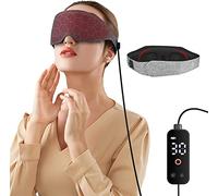 Heated Eye Mask, Massaging USB Electric Eye Mask Heated w/Adjustable Temp & Strap, Timer, 3D Design, Warm Eye Compress Alleviating Dry & Puffy Eyes, Stye, Blepharitis, MGD, Dark Circle