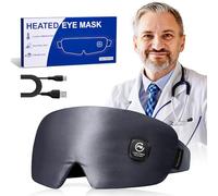 Heated Eye Mask Warm Compress: Silk Cordless Heating Pad for Dry Eyes - Rechargeable Moist Heat Masks for Stye Treament Headache Sinus Pressure Relief - Washable Elective Hot Warmer