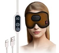 Heated Eye Mask with Bluetooth Headphones SYPVRY Wireless Sleep Eye Mask Headphones for Sleeping with Temperature & Timer Control, Warm Eye Compress USB Heated Mask for Dry Eyes Style, Black