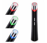Heated Eye Massager Wand, Under Eye Care Tool with Warming, Vibration & 3 LED Modes, Slim Eye Cream Applicator for Puffy-Looking Eyes & Tired-Looking Skin, USB-C Rechargeable Travel Beauty Wand