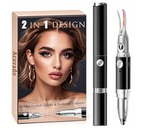 Heated Eyelash Curler - 2 in 1 Eye Lash Curler and Eyebrow Trimmer for Women with 2 Temperature Modes, USB Rechargeable Electric Eyelash Curler, Anti-Burn Design, Ideal Gift for Women(Black)