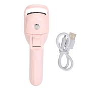 Heated Eyelash Curler 3 Heating Modes Lash Curler Rechargeable Electric Heating Lasting Eyelash Curling Device (Pink)