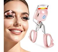 Heated Eyelash Curler Electric, 8s Fast Heating Lash Curler Safe Anti-Burn with Intelligent Temp Control, USB Rechargeable for 24H Long Lasting Curls (Pink)