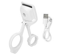 Heated Eyelash Curler Electric Eye Lash Curler USB Rechargeable 3 Gears Temperature Control Type C Charging for Women Girls ABS Silicone Black (White)