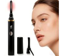 Heated Eyelash Curler Electric with Digital Display & 3 Temperature Levels (55/65/75°C) - 15s Quick Heating, 24-Hour Curl Hold, 2 Attachments, Grill Protection & USB-C - Complete Set Including