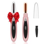 Heated Eyelash Curler, Eye Lash Curler Heat with Comb, 10s Fast Heat Up Lash Curling Tool with Adjustable 3 Temperature Level, Natural Curl, USB Rechargeable, Portable for Travel (Pink)
