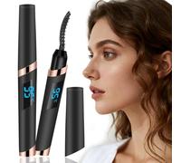 Heated Eyelash Curler - Eyelash Curlers Heated 4 Temperature Modes| Rechargeable Electric Eyelash Curler Pro| Heated Lash Curler for Women with Eyelash Comb Heat up in 8s Anti-Burn Design (Black-3)
