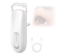Heated Eyelash Curler, Fast Heating Anti-Scalding Electric Eyelash Curler with 2 Temps, Long-Lasting All-Day Curl, USB-C Rechargeable Portable with 5-Min Auto Shut Off for Safety - White