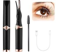 Heated Eyelash Curler for Women, Mini Electric Eyelash Curler for Instant Glam, 3 Temperature Adjustments Electric Eyelash Curlers, Heated Lash Curler, Natural Curling 24H Long Lasting USB Black