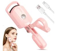 Heated Eyelash Curler, Heated Eyelash Curler for Long-Lasting Swing, Curved Design Matches Eye Shape, Makeup Tool, Pink