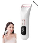 Heated Eyelash Curler, Portable Travel-Size Mini Electric Heated Lash Curler Featuring 3-Level Adjustable Temperature 24H Lift for Long-Lasting, Anti-Burn Eyelid for Women Girls (White)