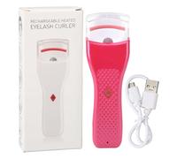 Heated Eyelash Curler Rechargeable LED Lighting Long Lasting Handheld Lash Heating Curler (Rose Red)